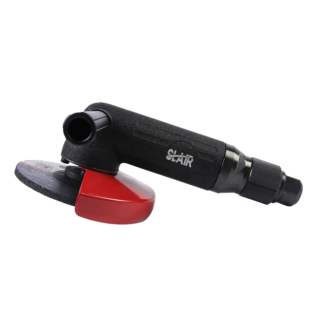 How does the air angle grinder ensure smooth operation and prevent overheating during extended use?